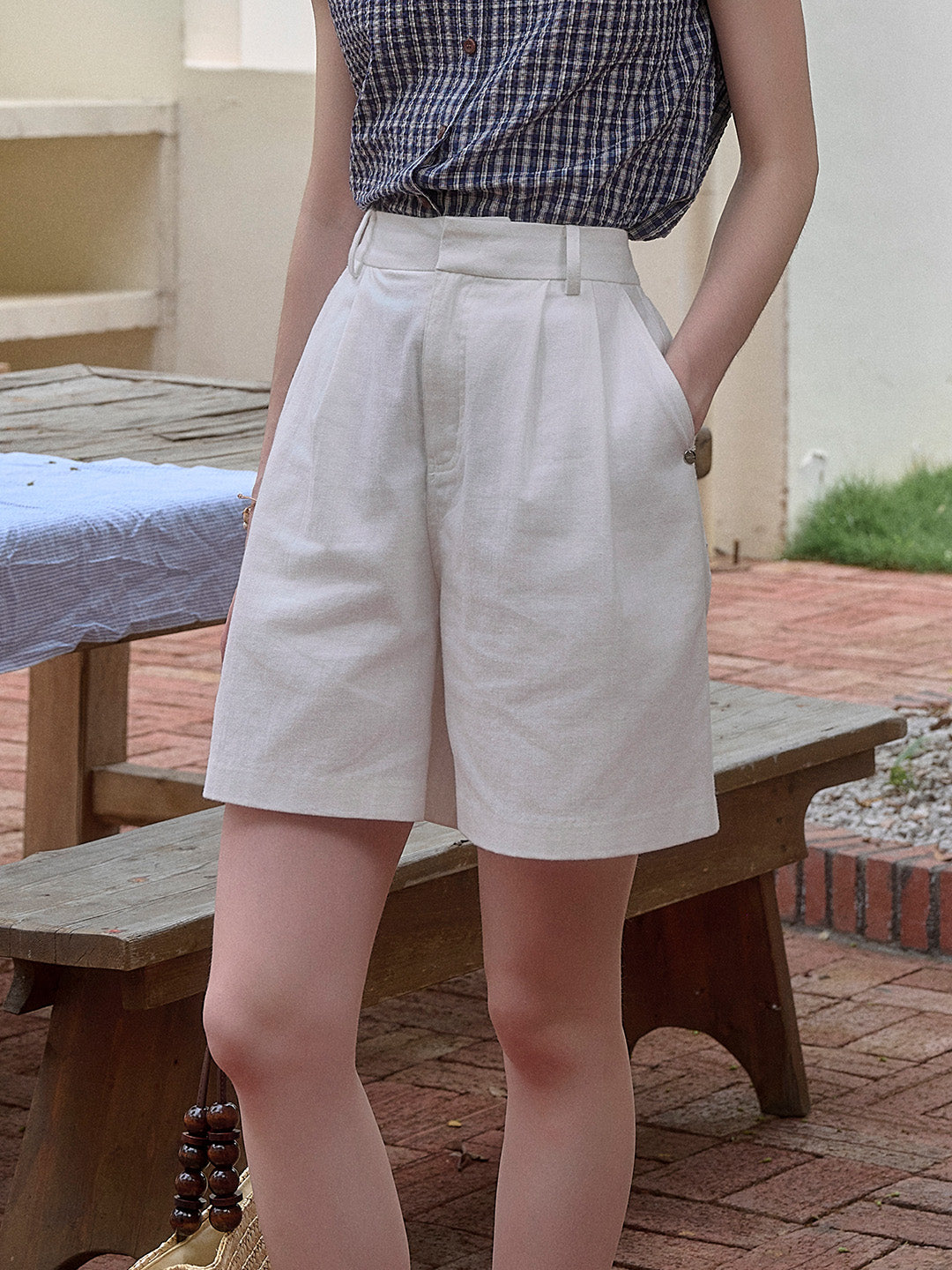 Elizabeth Simple Waist 100% Cotton Shorts
