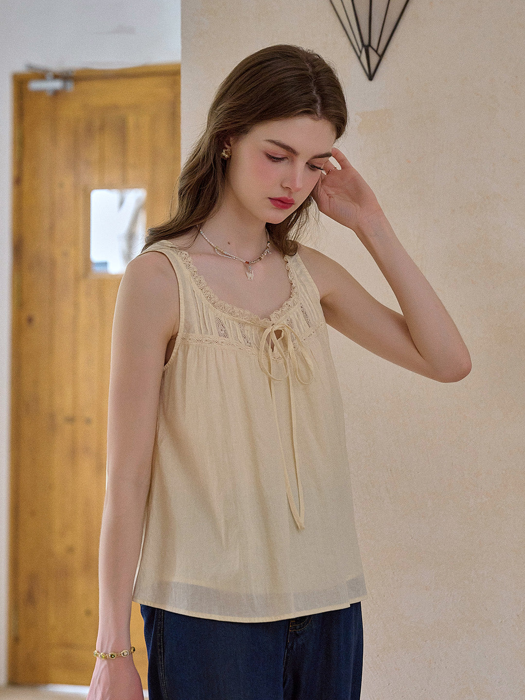 Bellamy Square Neck Sleeveless 100% Cotton Top