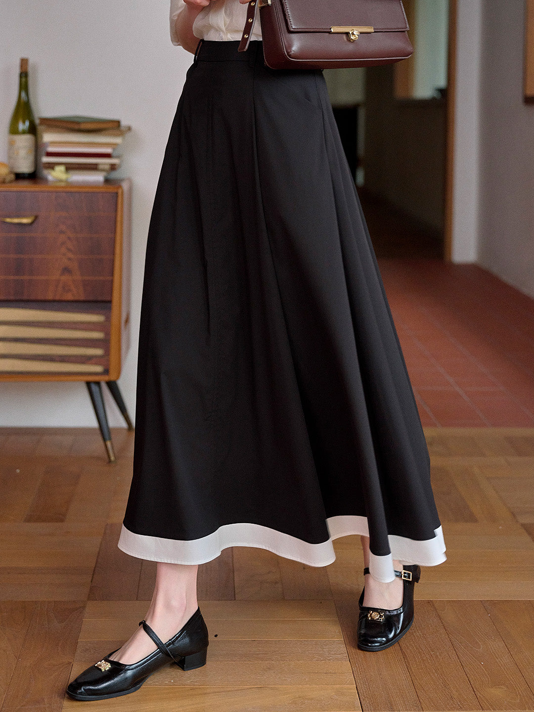 Maeve Contrasting Bamboo Fiber Skirt