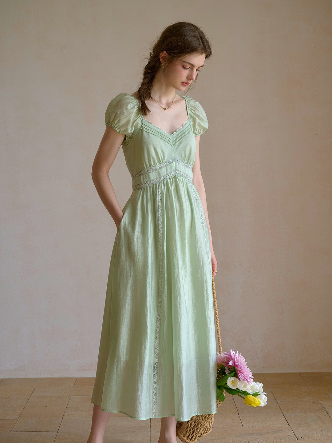 Hannah Sweetheart Neck Lyocell Dress