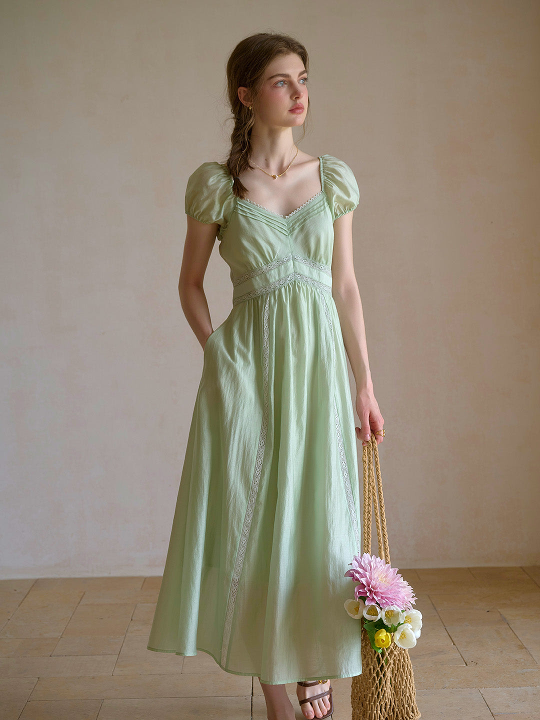 Hannah Sweetheart Neck Lyocell Dress