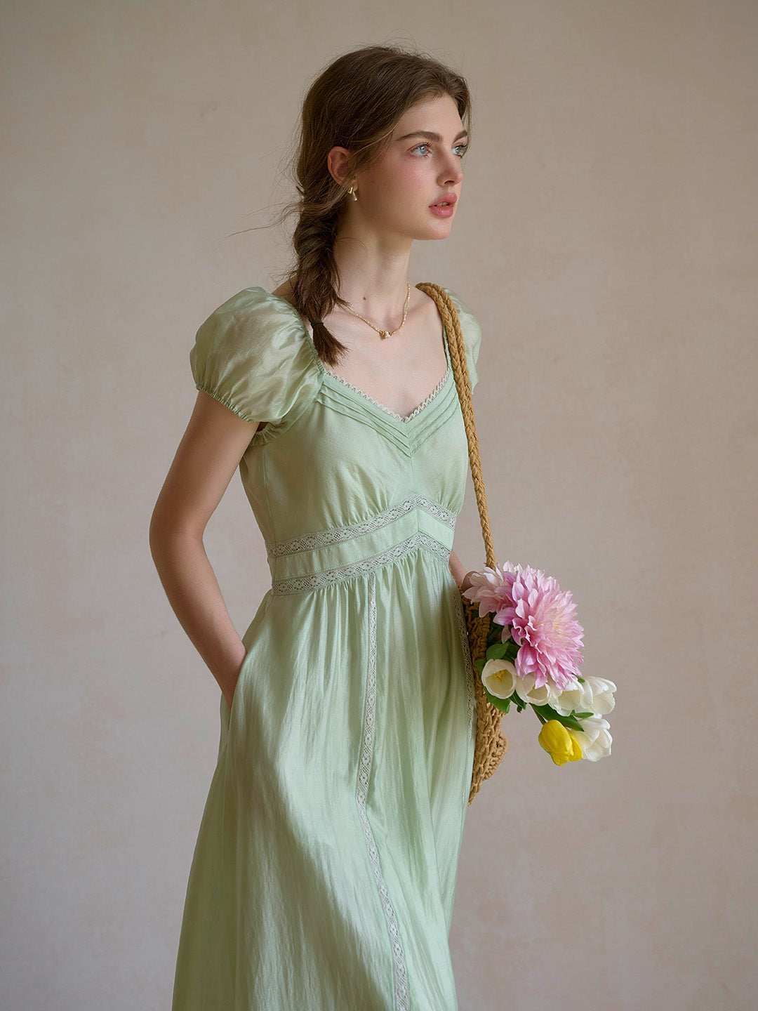 Hannah Sweetheart Neck Lyocell Dress