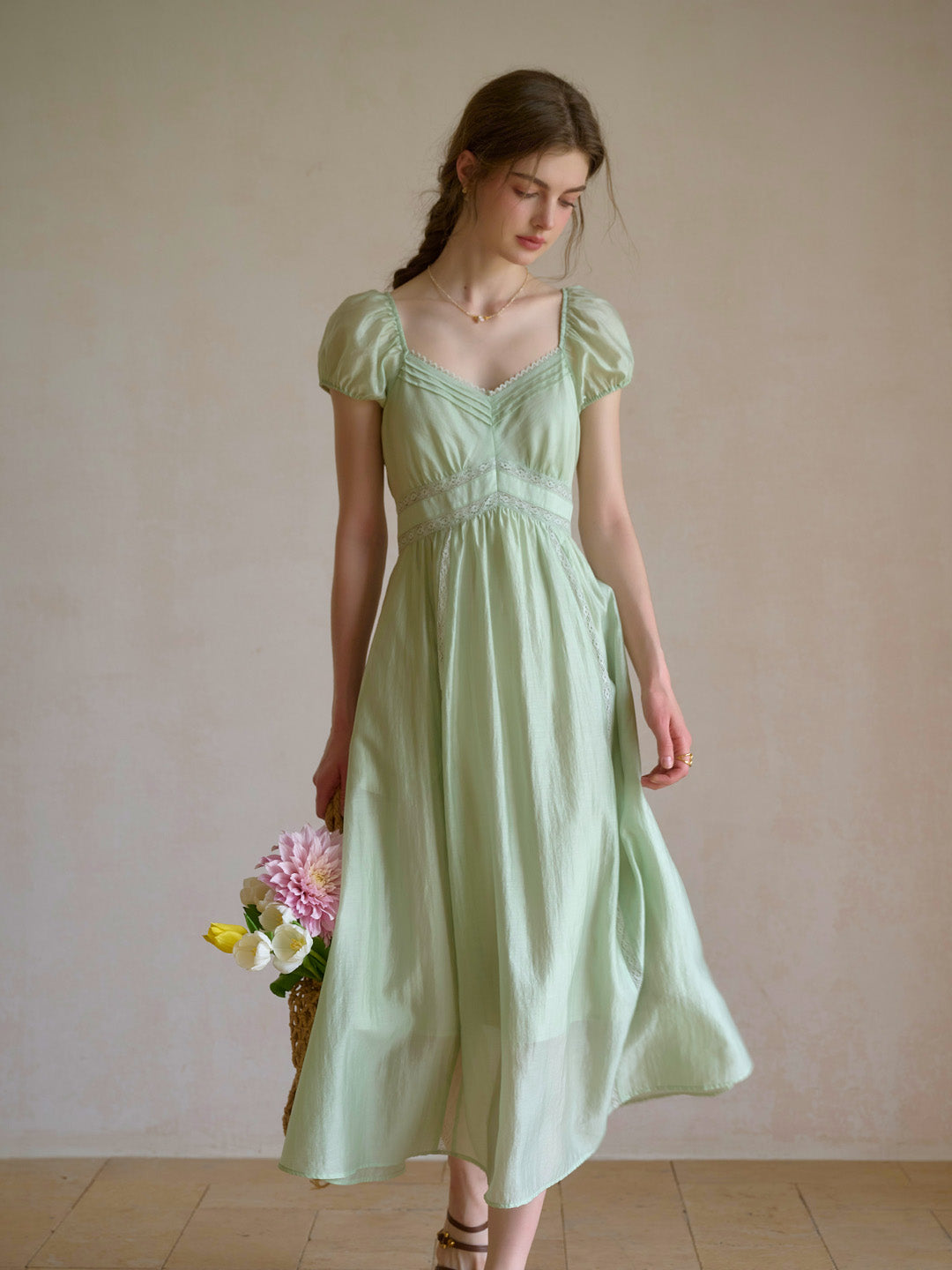 Hannah Sweetheart Neck Lyocell Dress