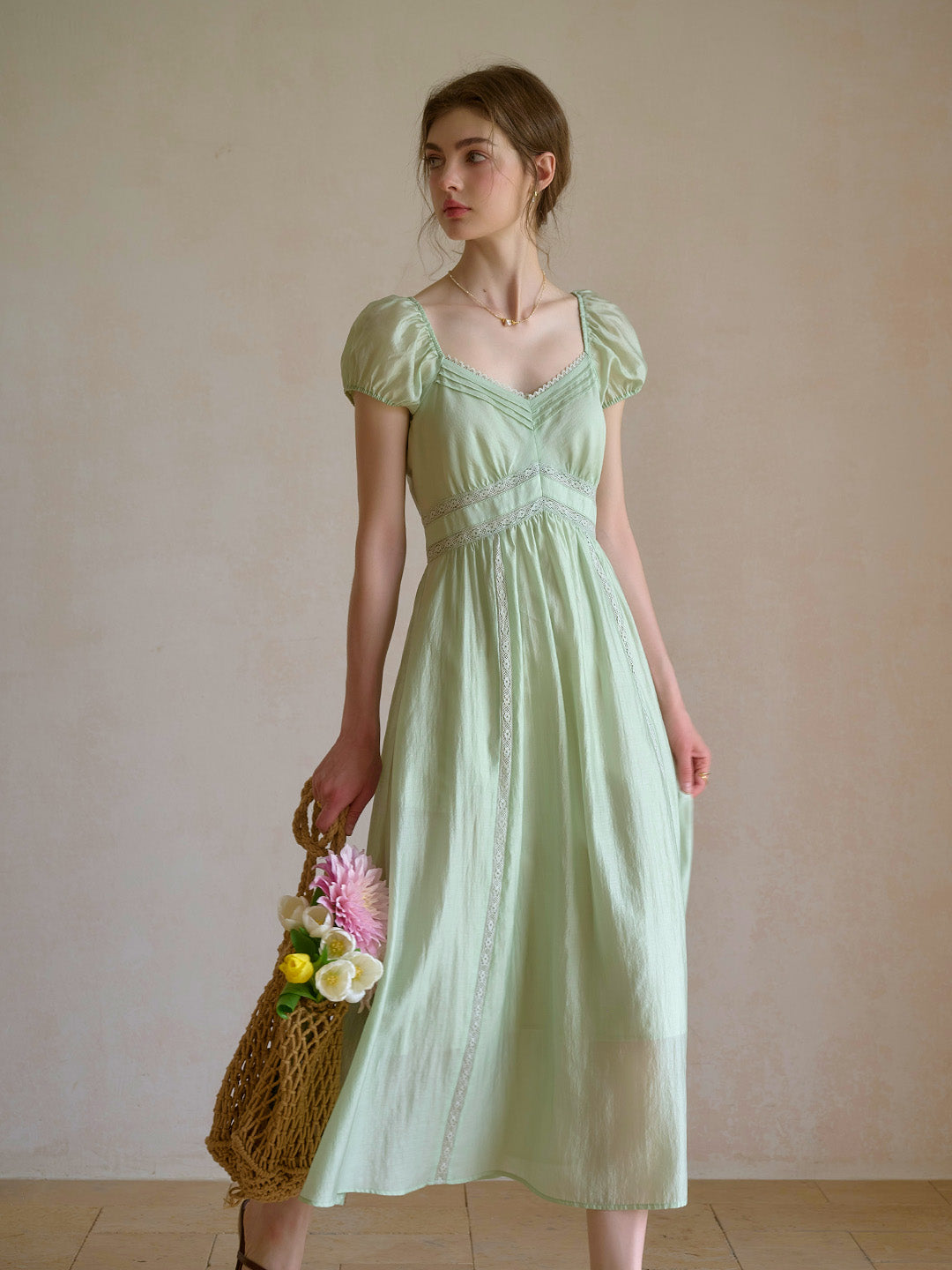 Hannah Sweetheart Neck Lyocell Dress