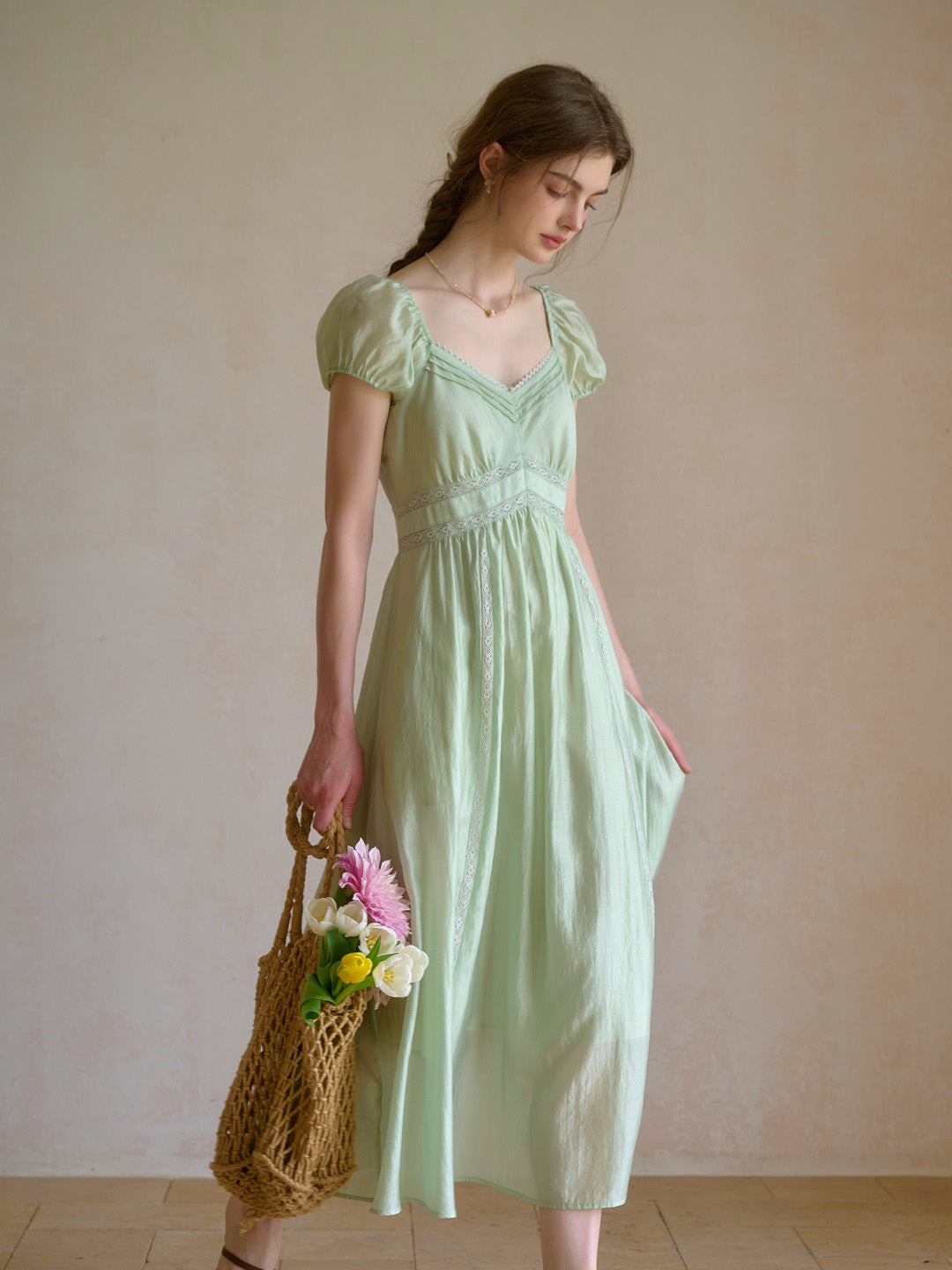 Hannah Sweetheart Neck Lyocell Dress