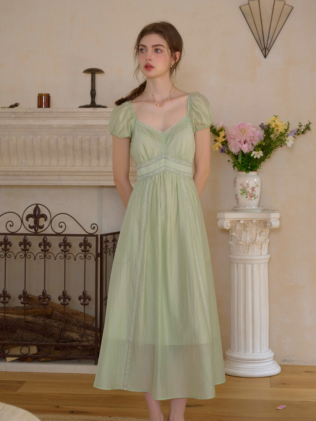 Hannah Sweetheart Neck Lyocell Dress