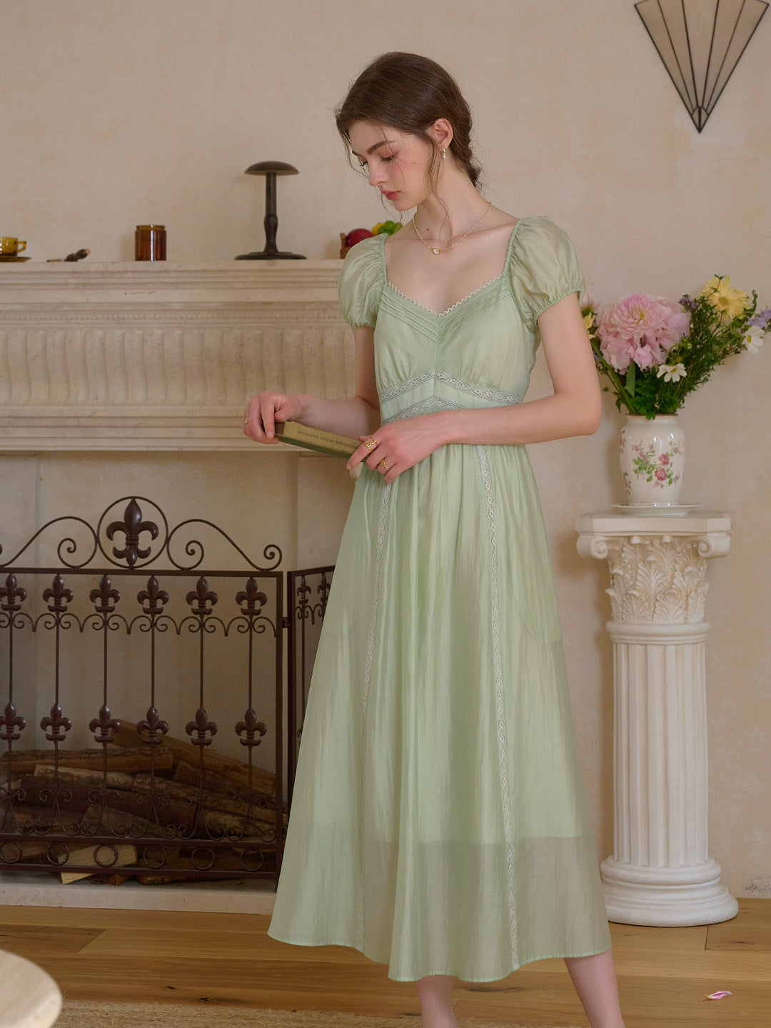 Hannah Sweetheart Neck Lyocell Dress