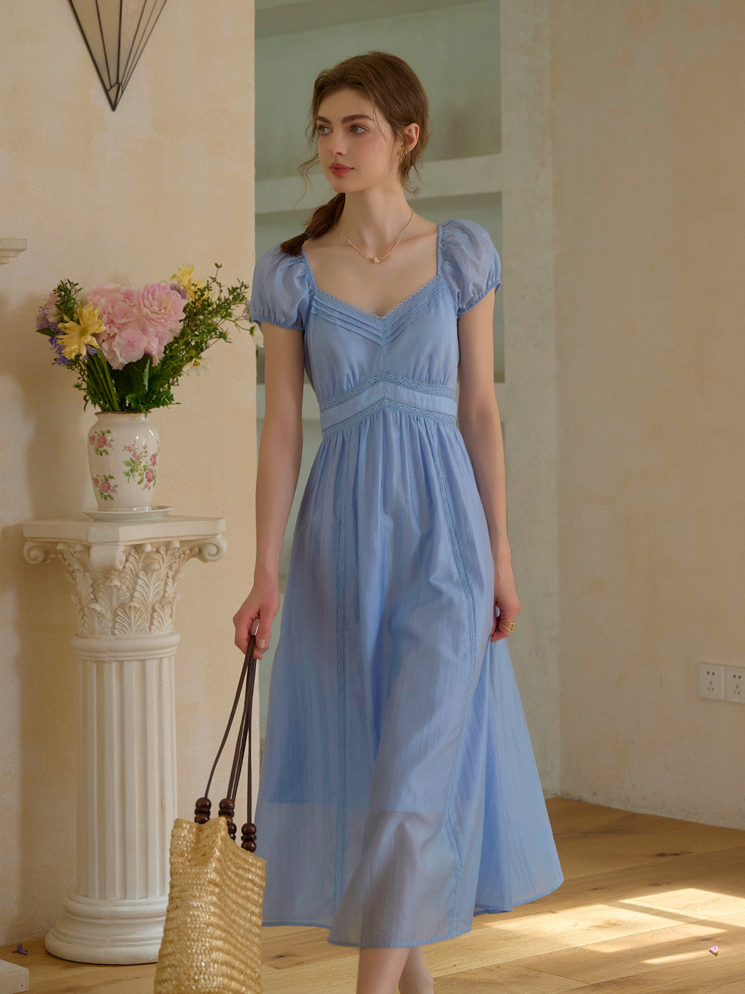 Hannah Sweetheart Neck Lyocell Dress