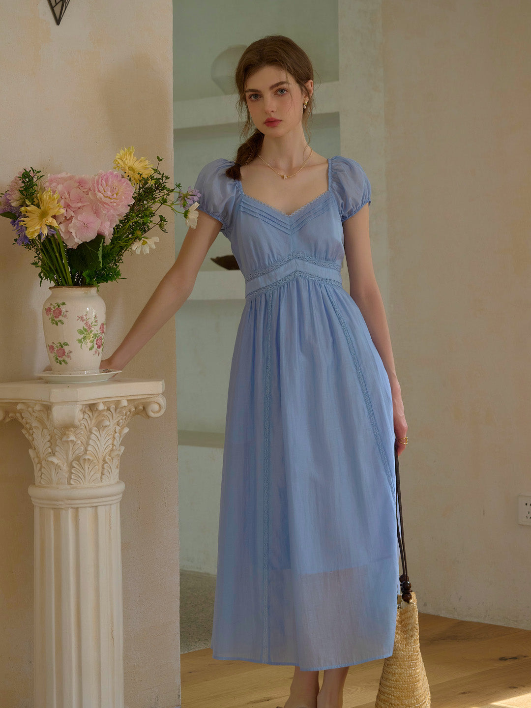 Hannah Sweetheart Neck Lyocell Dress