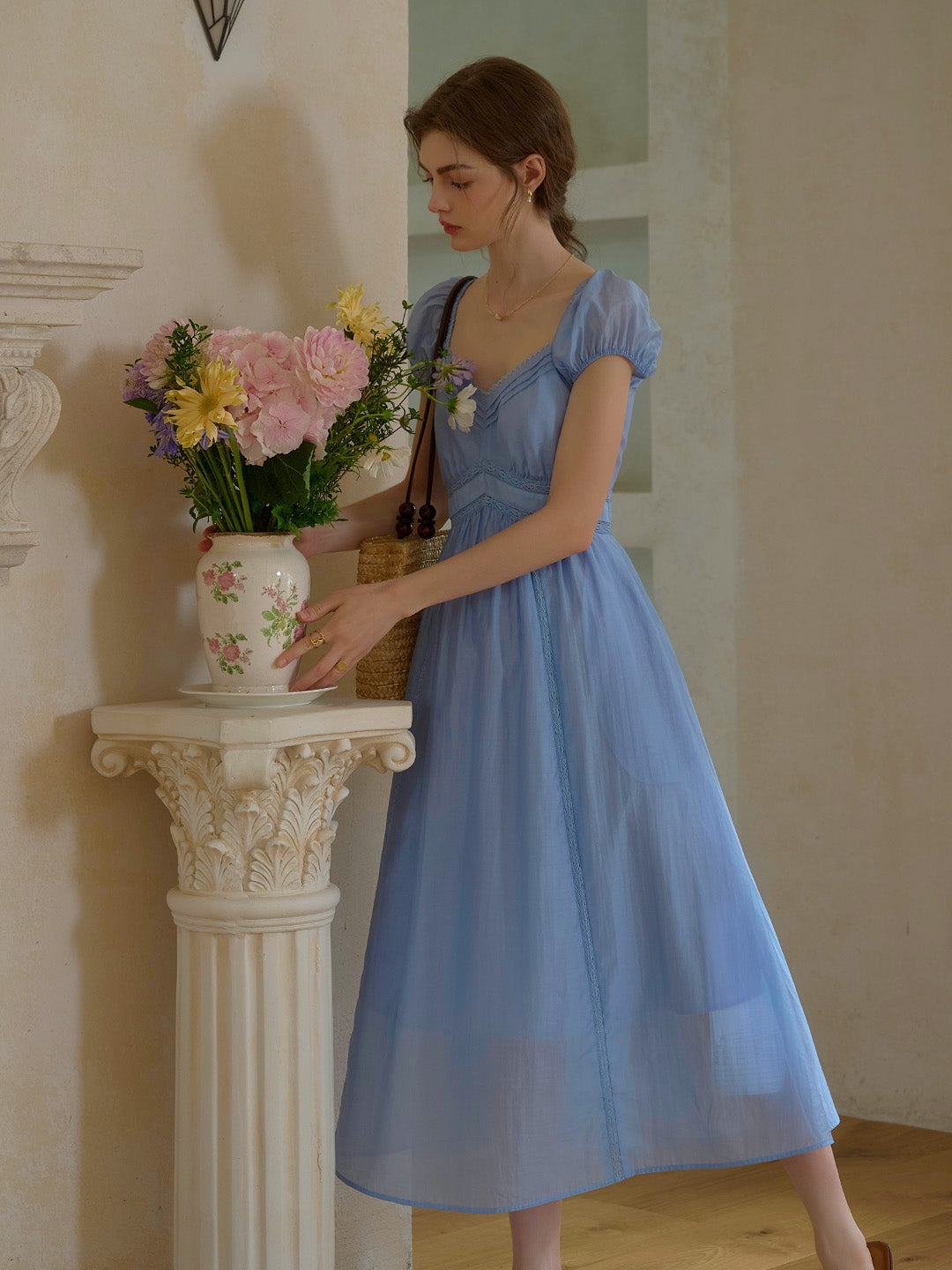 Hannah Sweetheart Neck Lyocell Dress