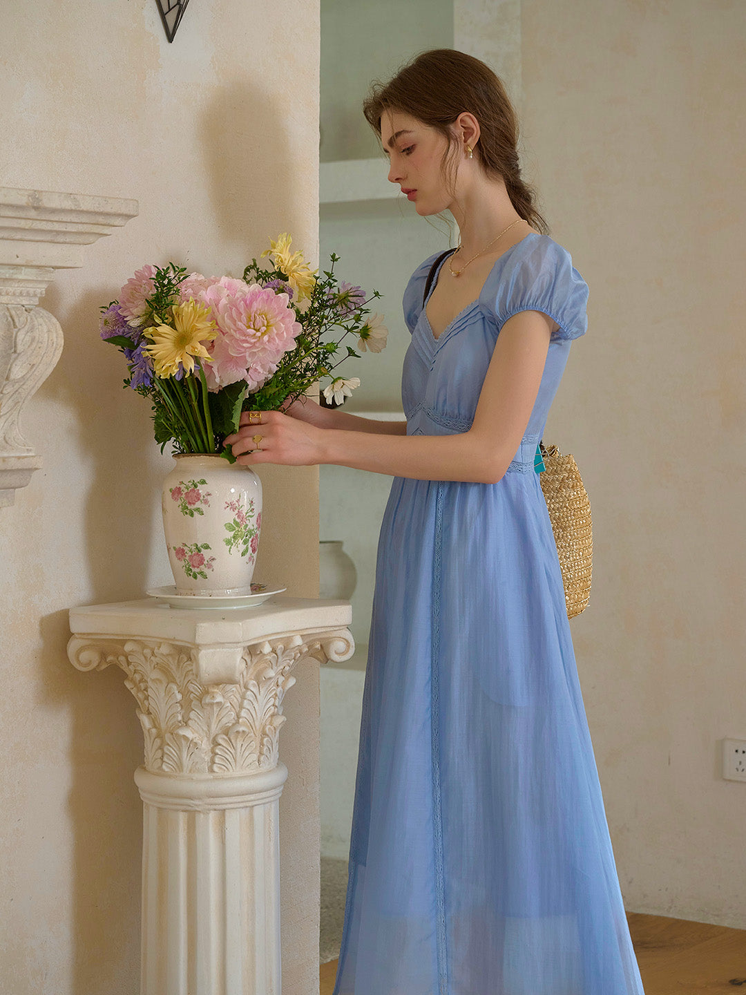 Hannah Sweetheart Neck Lyocell Dress