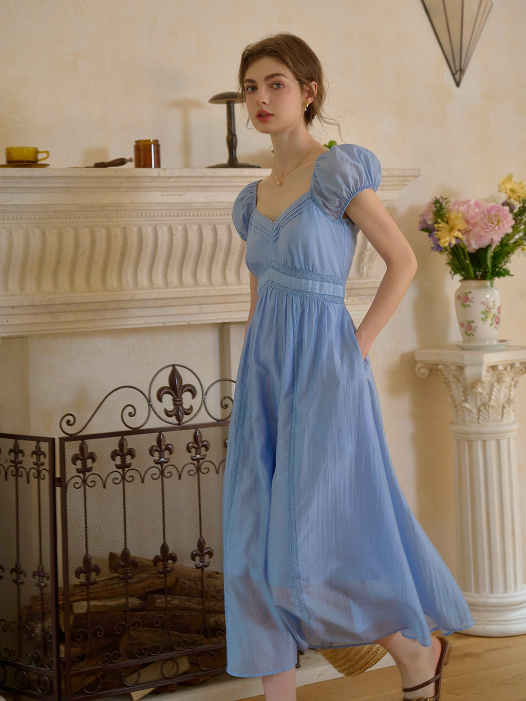 Hannah Sweetheart Neck Lyocell Dress
