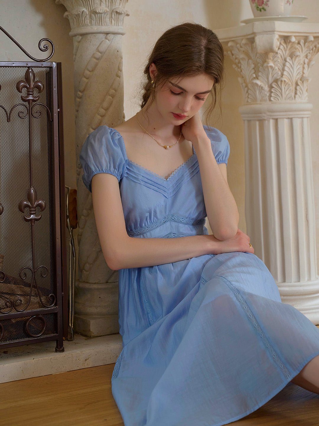 Hannah Sweetheart Neck Lyocell Dress