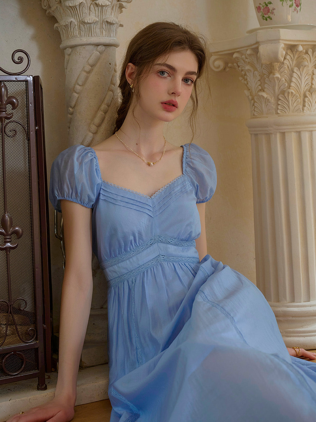 Hannah Sweetheart Neck Lyocell Dress