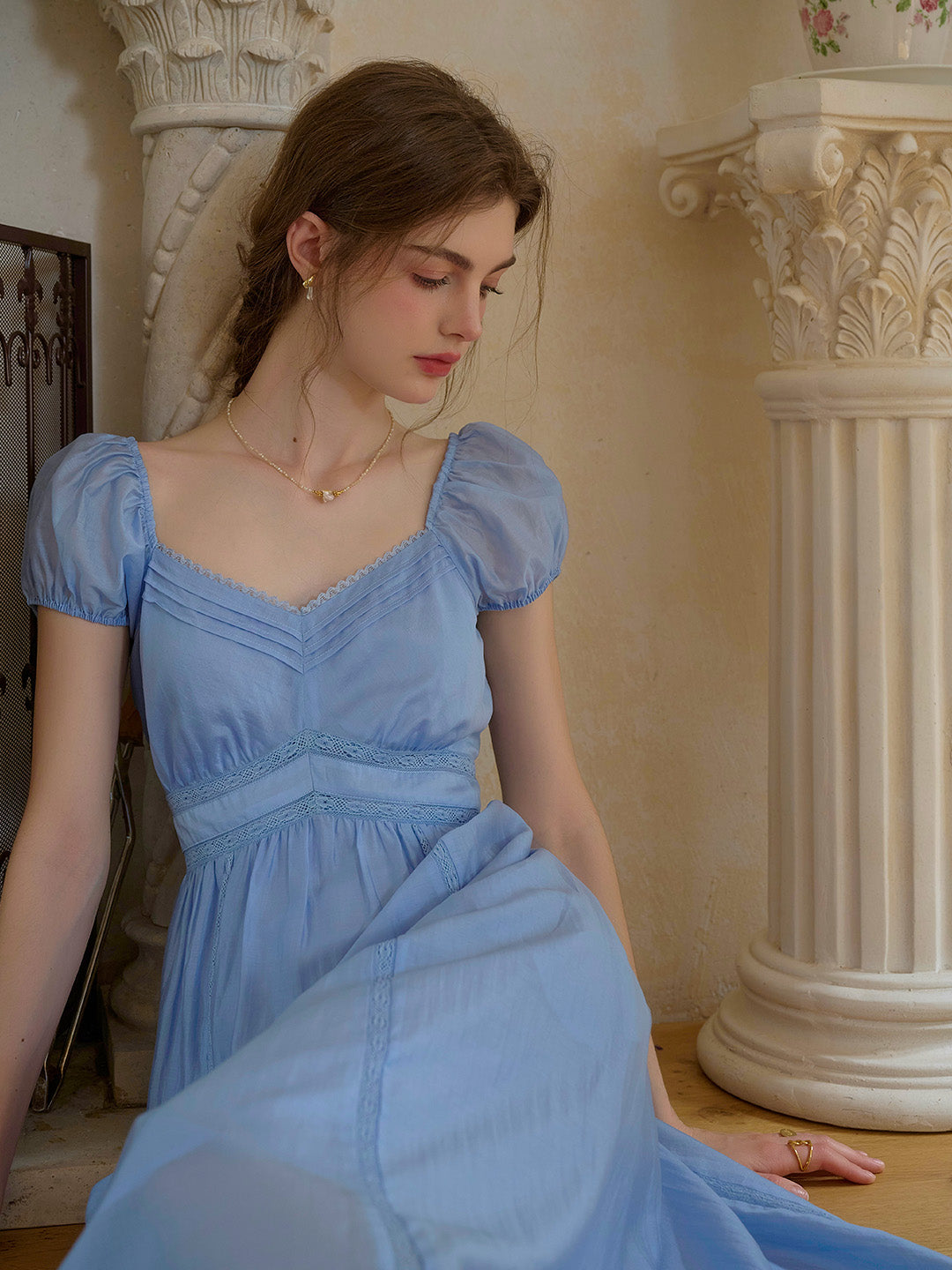 Hannah Sweetheart Neck Lyocell Dress