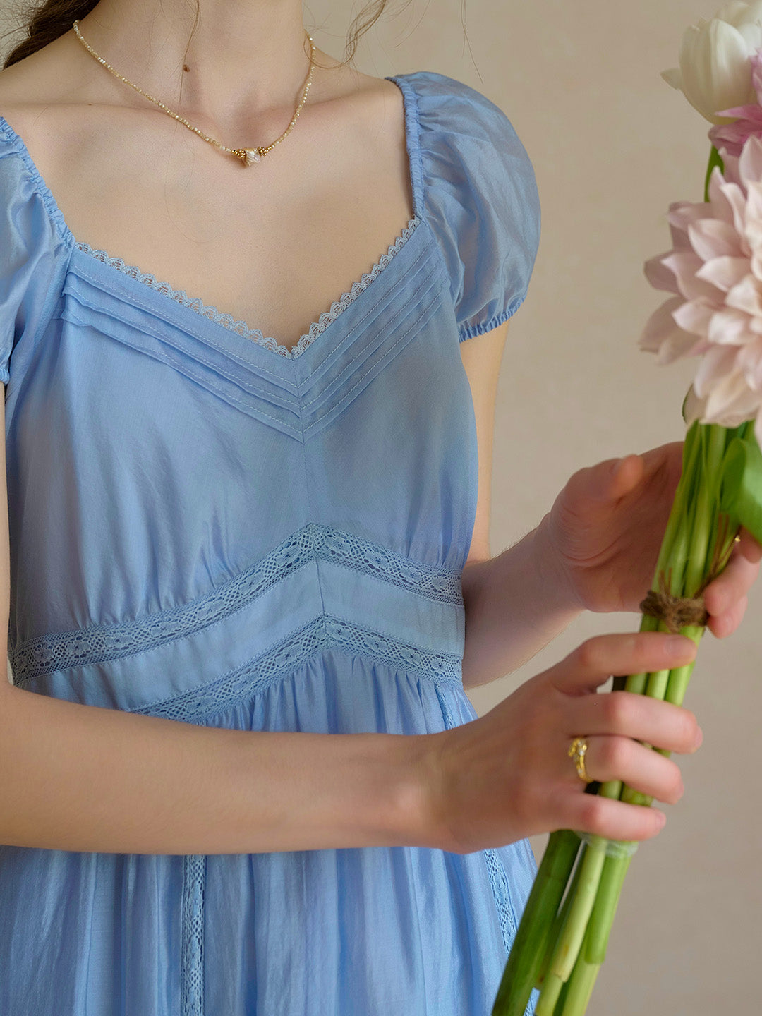 Hannah Sweetheart Neck Lyocell Dress