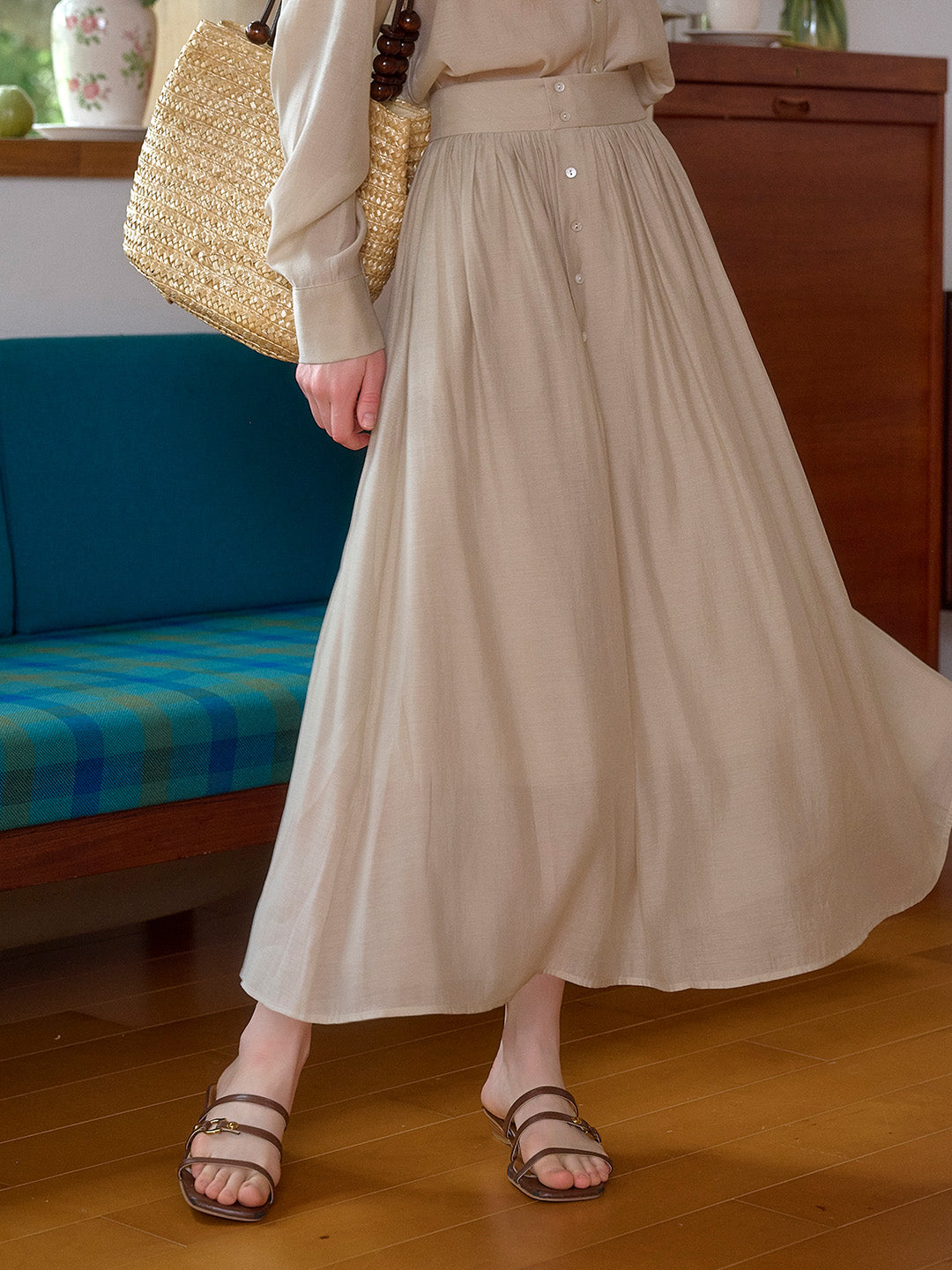 Adalynn Pleated Lysel Skirt