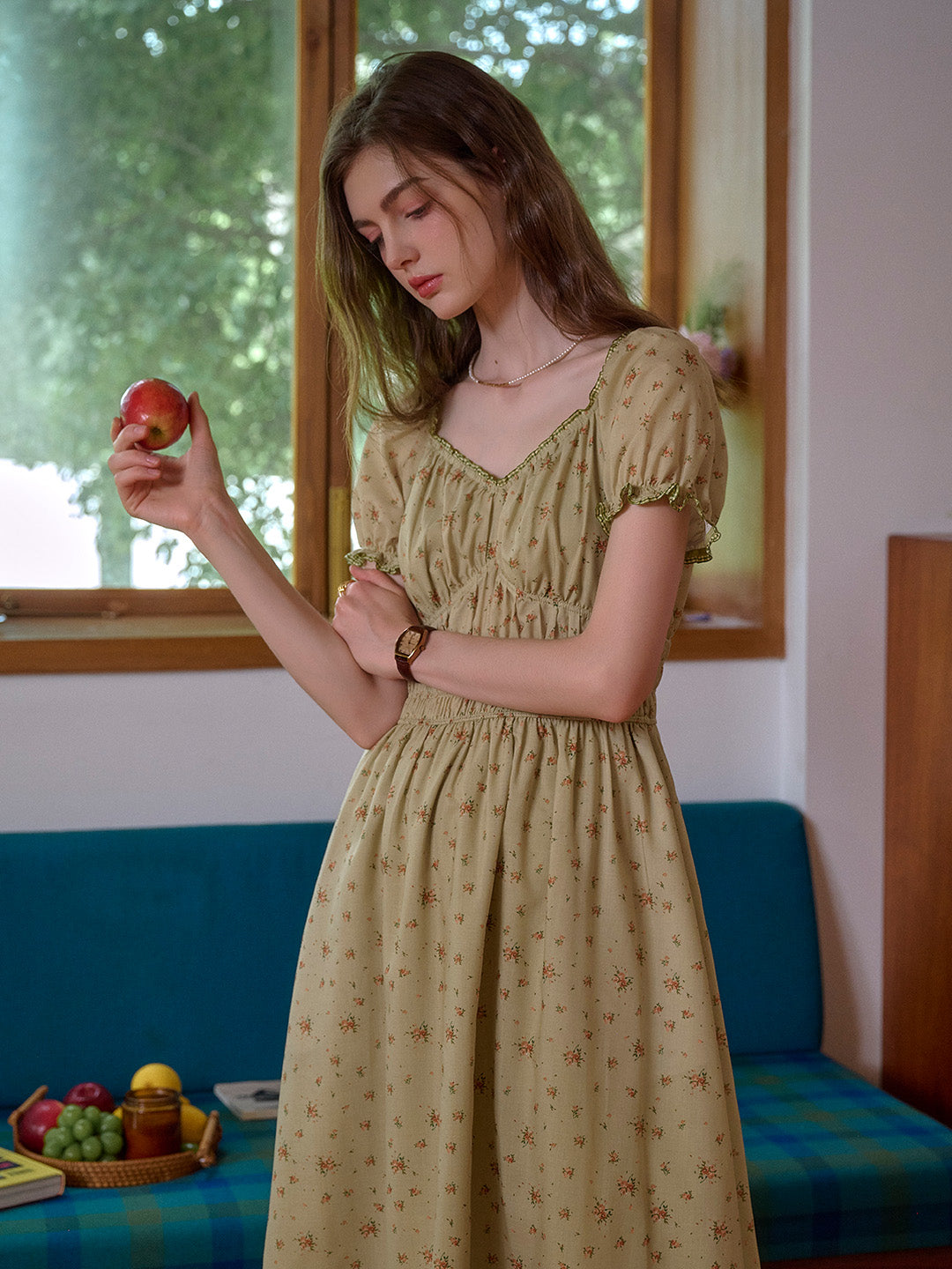 Nevaeh Square Neck Floral Dress