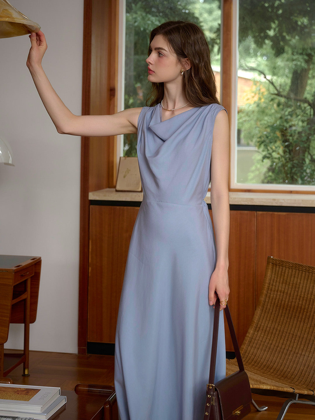 Isabel Cowl Neck Sleeveless Lysell Dress