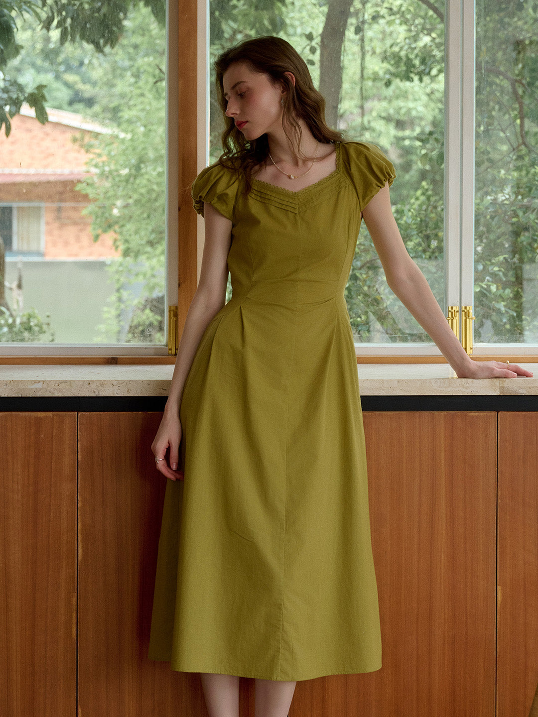 June Sweetheart Neck 100% Cotton Dress