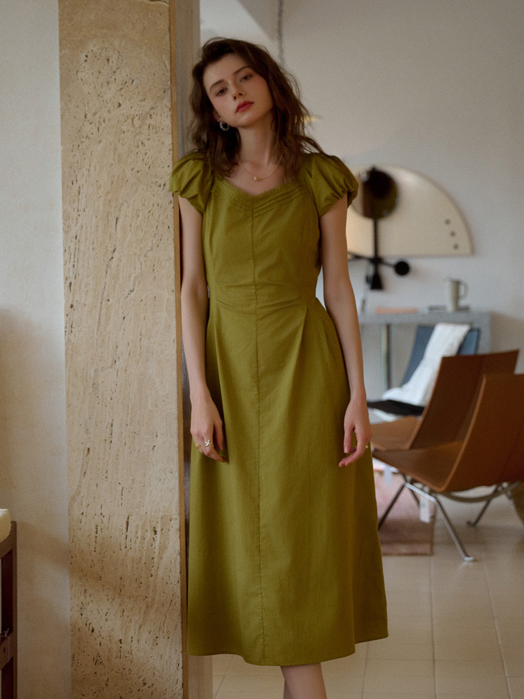June Sweetheart Neck 100% Cotton Dress