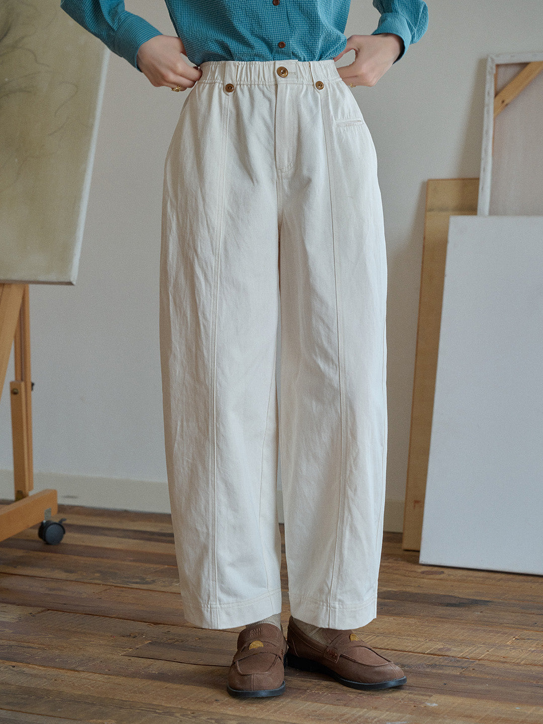 Maggie Lyocell Cotton Carrot Trousers