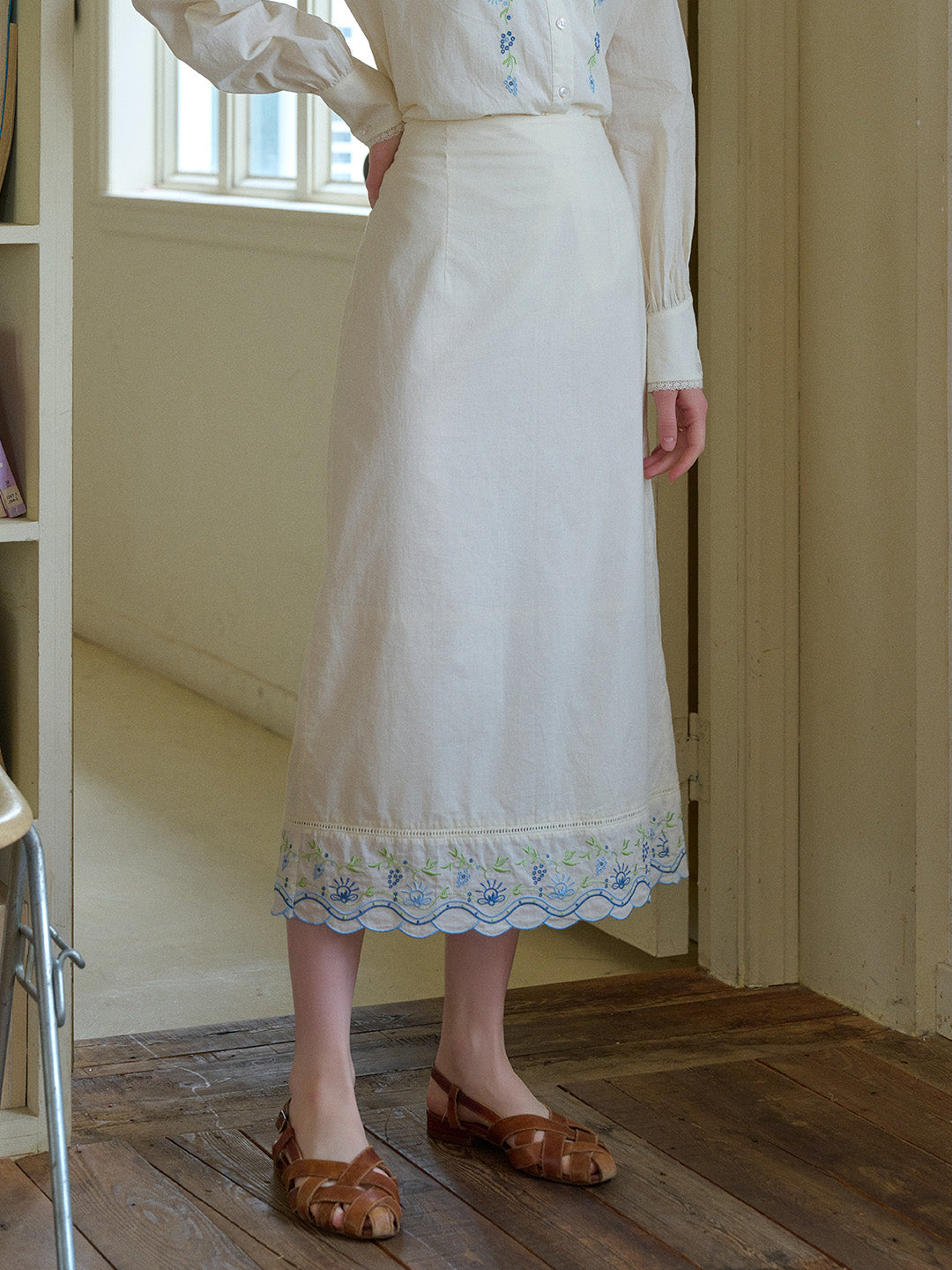 Julianna Embroidery 100% Cotton Skirt