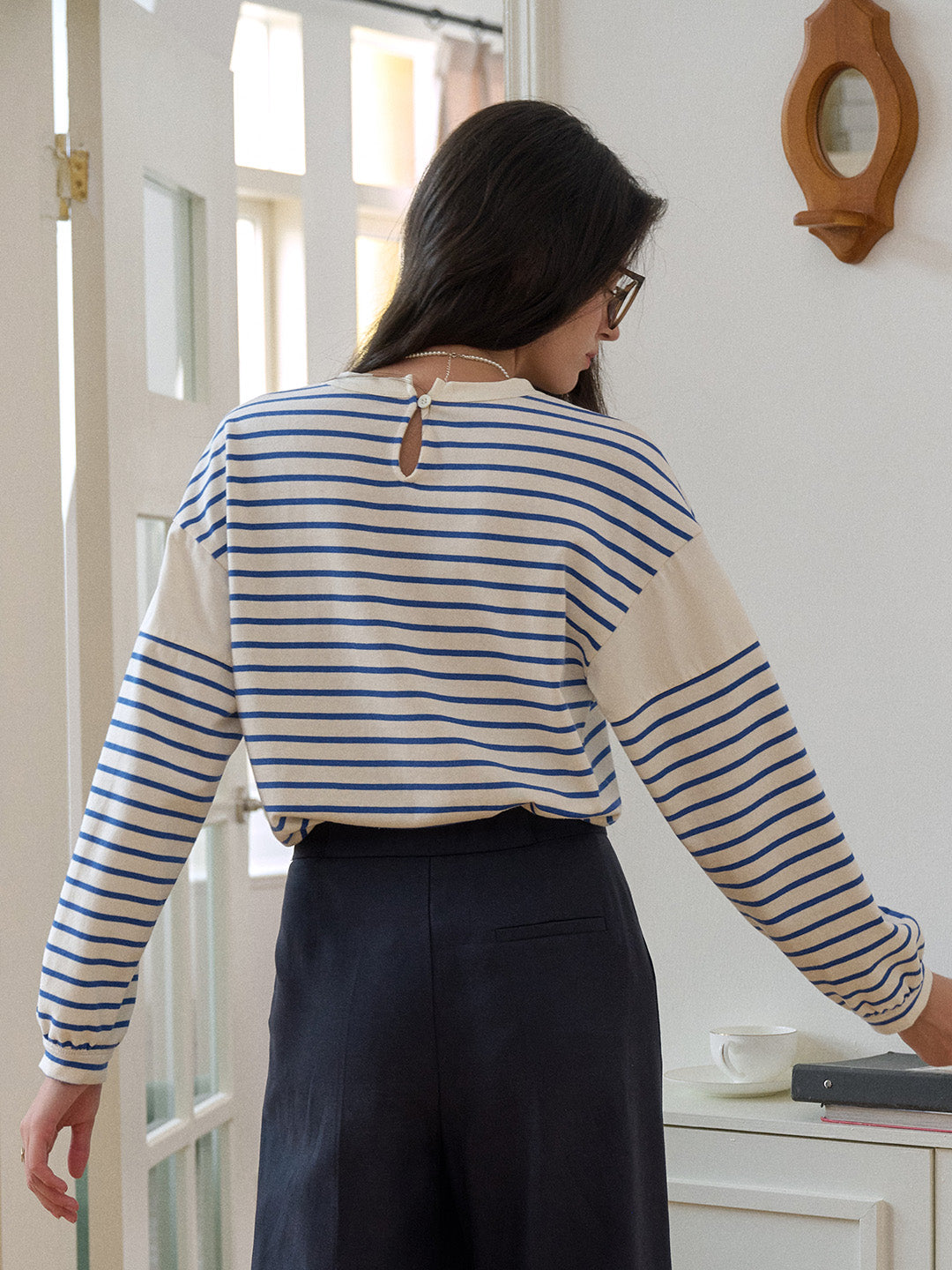 Carolina Round Neck Stripe 100% Cotton Top