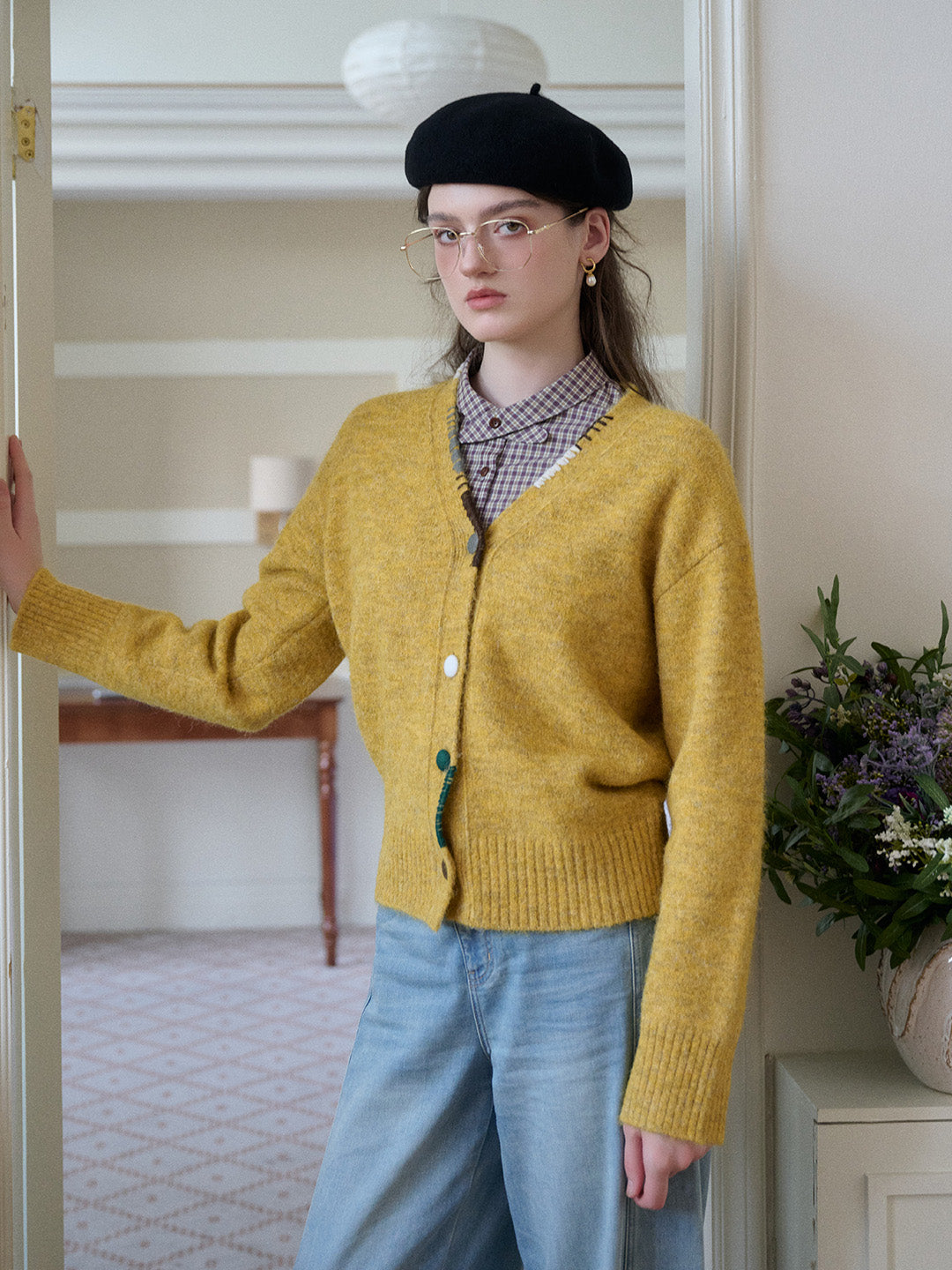Makenzie V-Neck Wool Cardigan