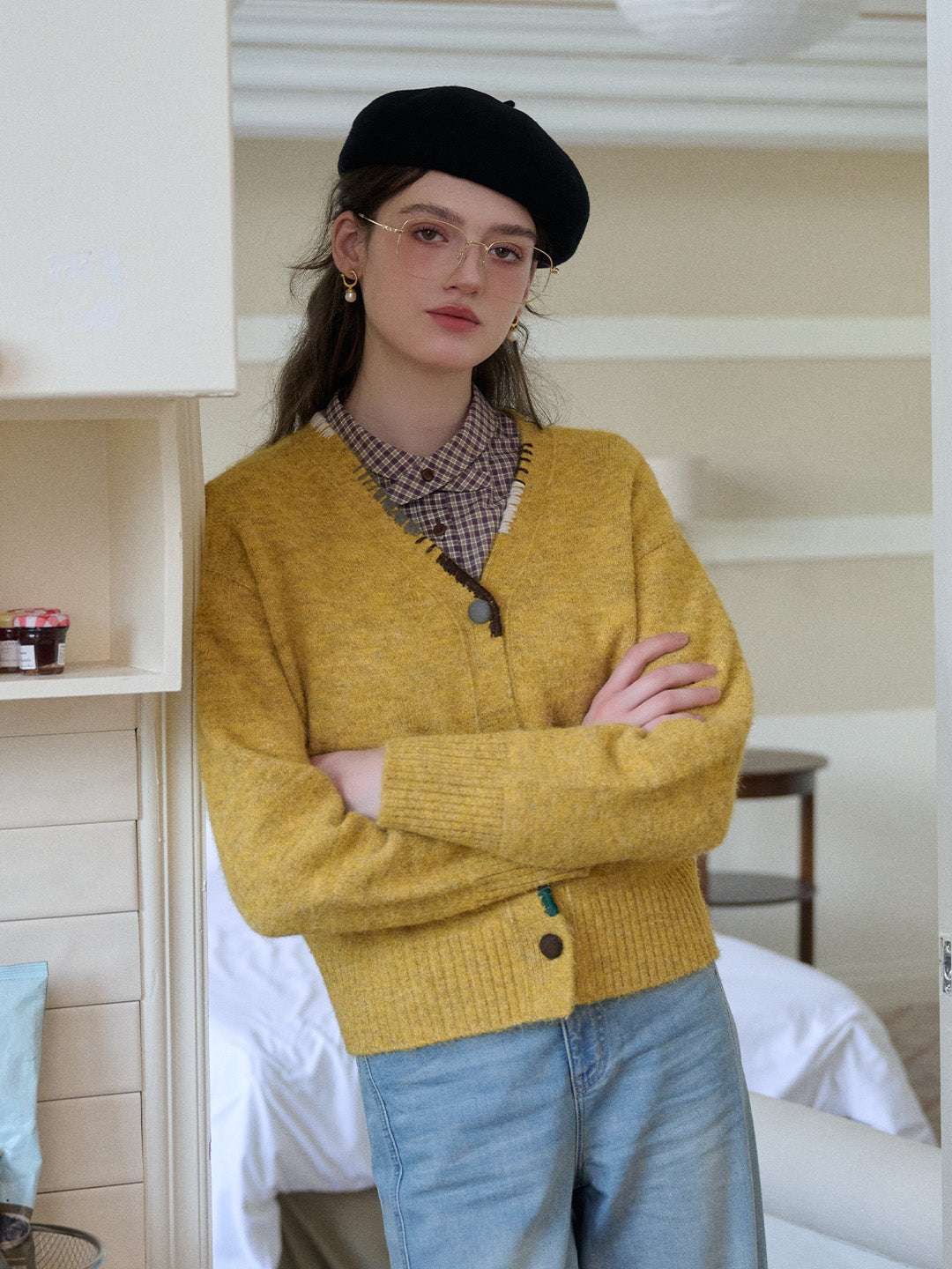 Makenzie V-Neck Wool Cardigan