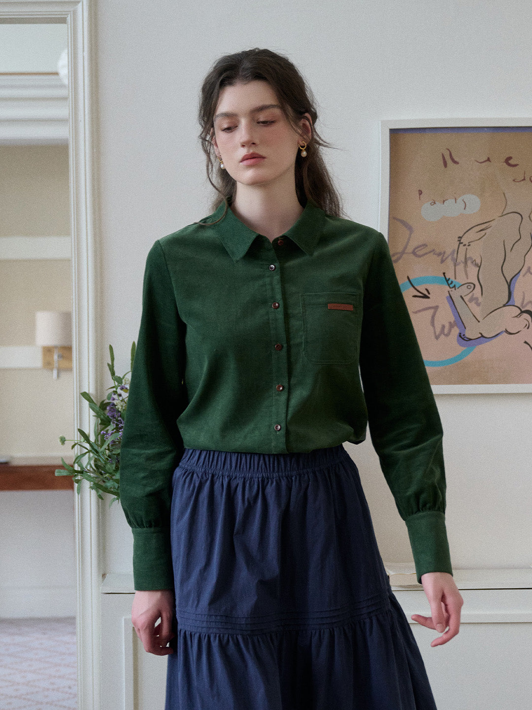 Alondra Lapel 100% Cotton Shirt