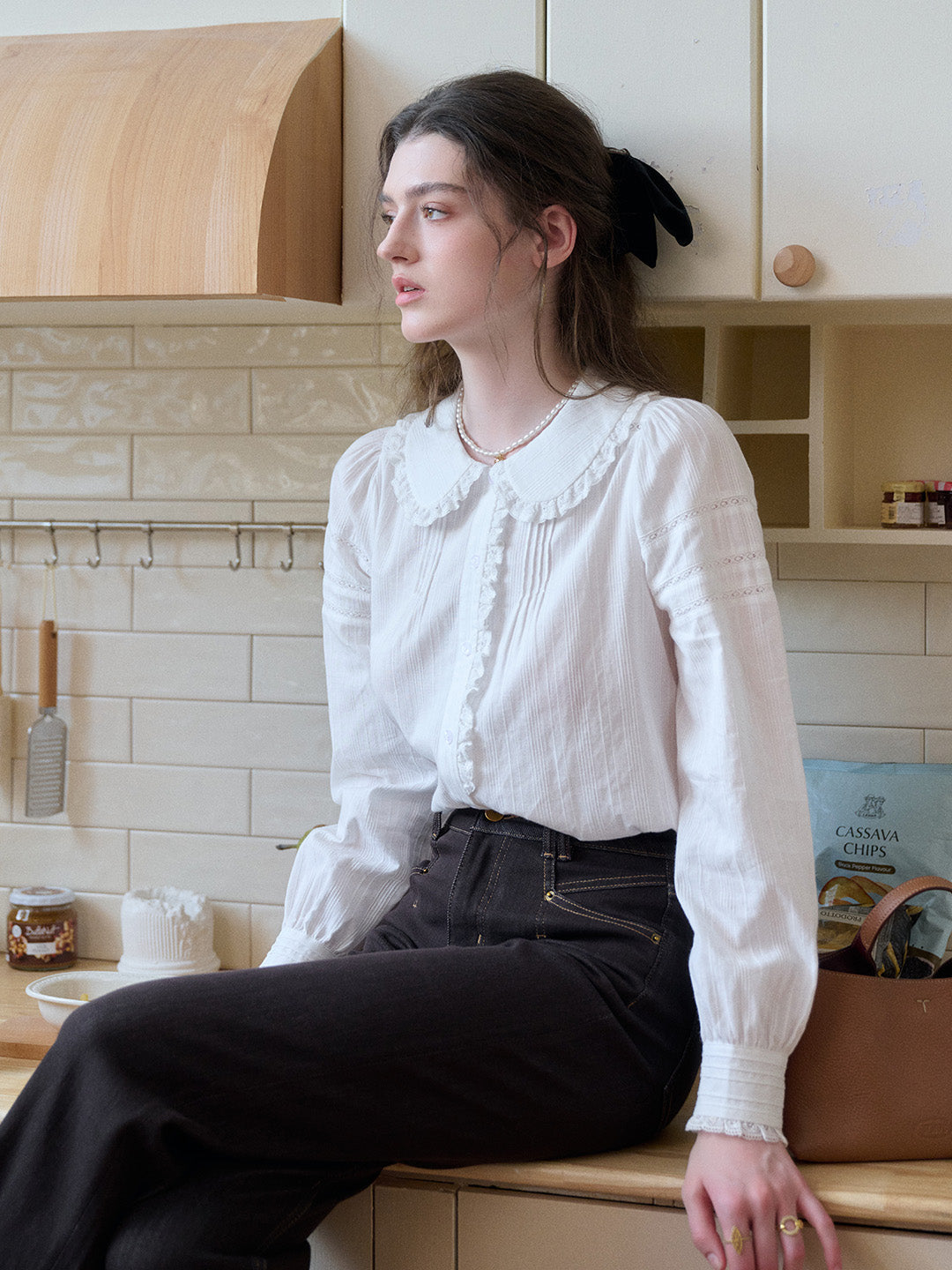 Maliyah Peter Pan Collar 100% Cotton Blouse