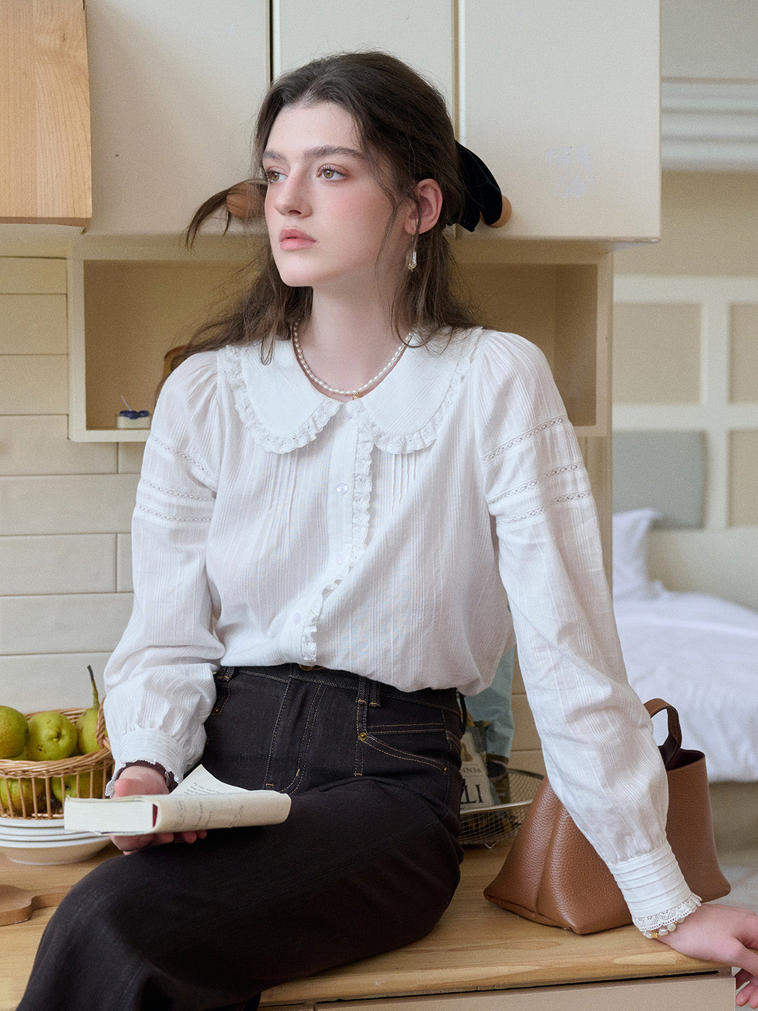 Maliyah Peter Pan Collar 100% Cotton Blouse