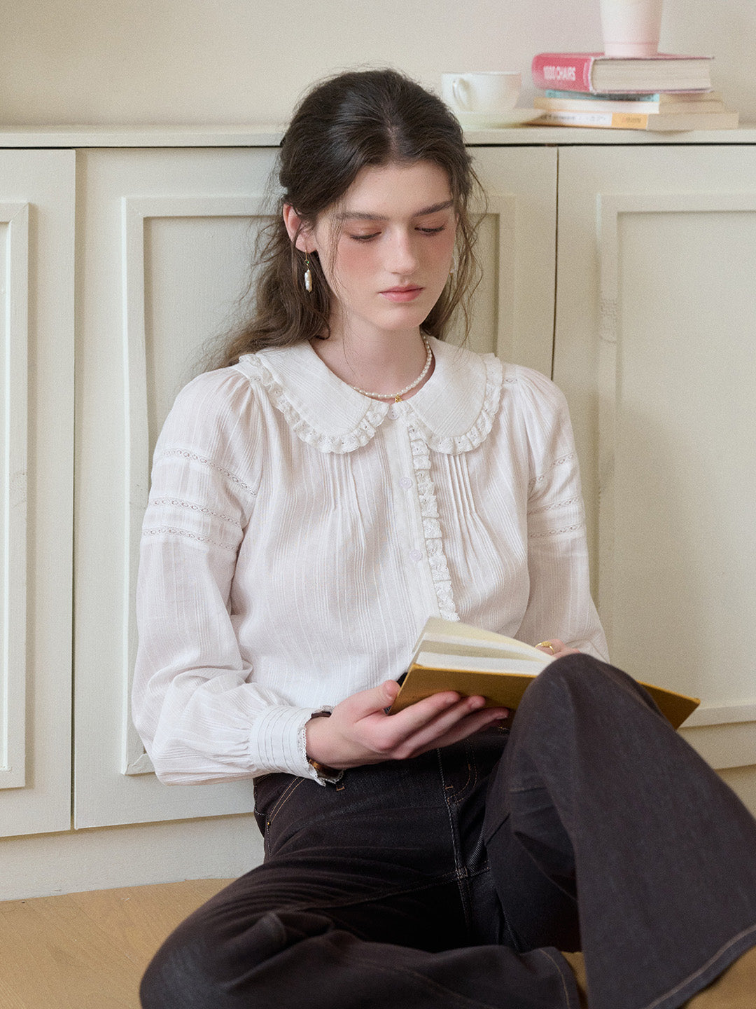 Maliyah Peter Pan Collar 100% Cotton Blouse
