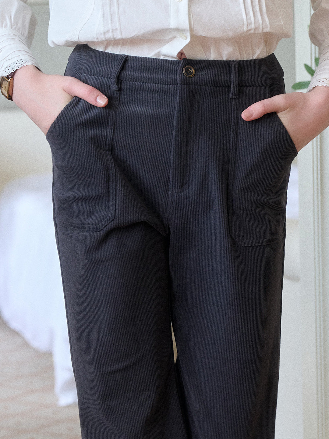 Lexi Corduroy Straight Trousers