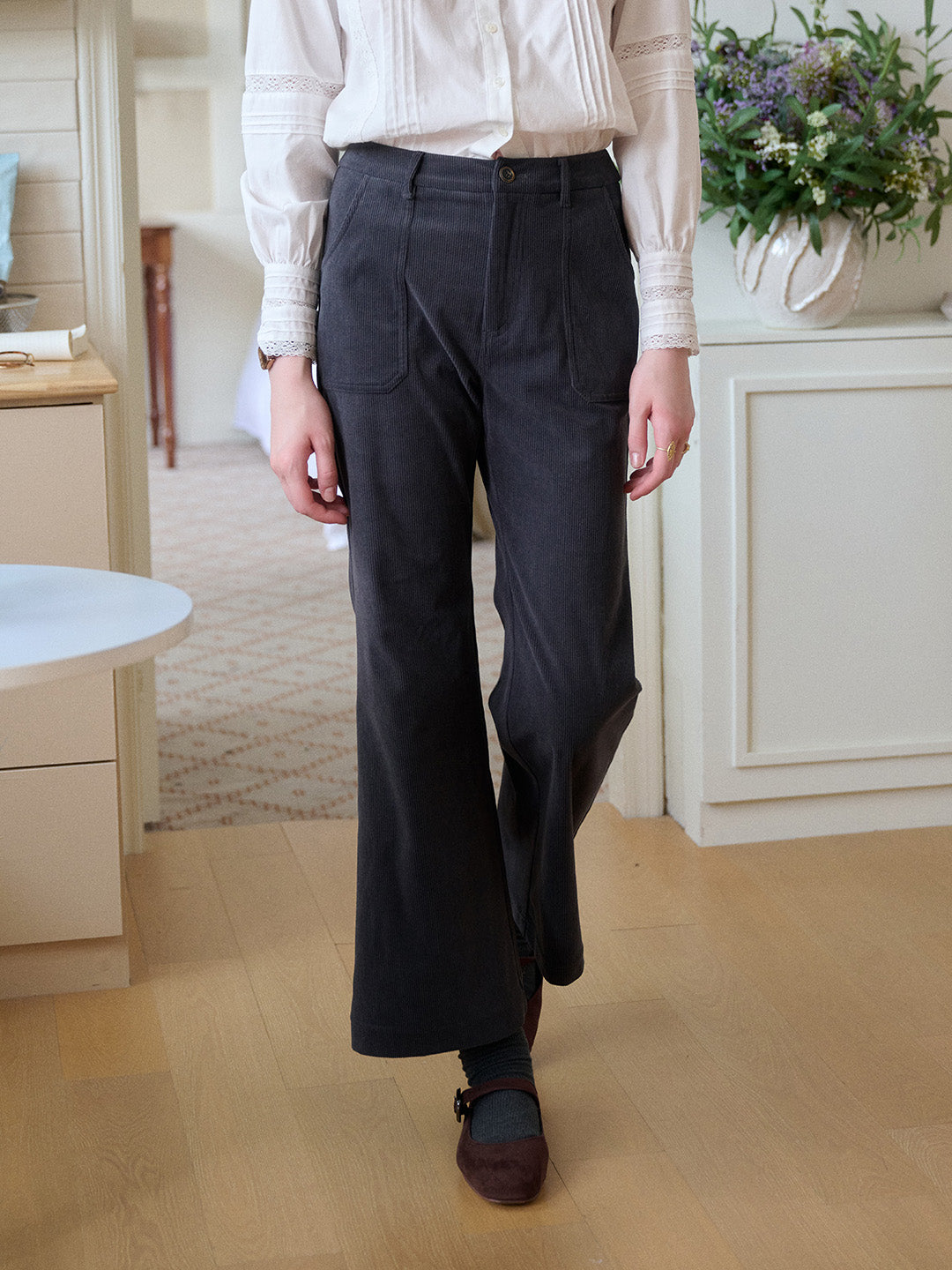 Lexi Corduroy Straight Trousers