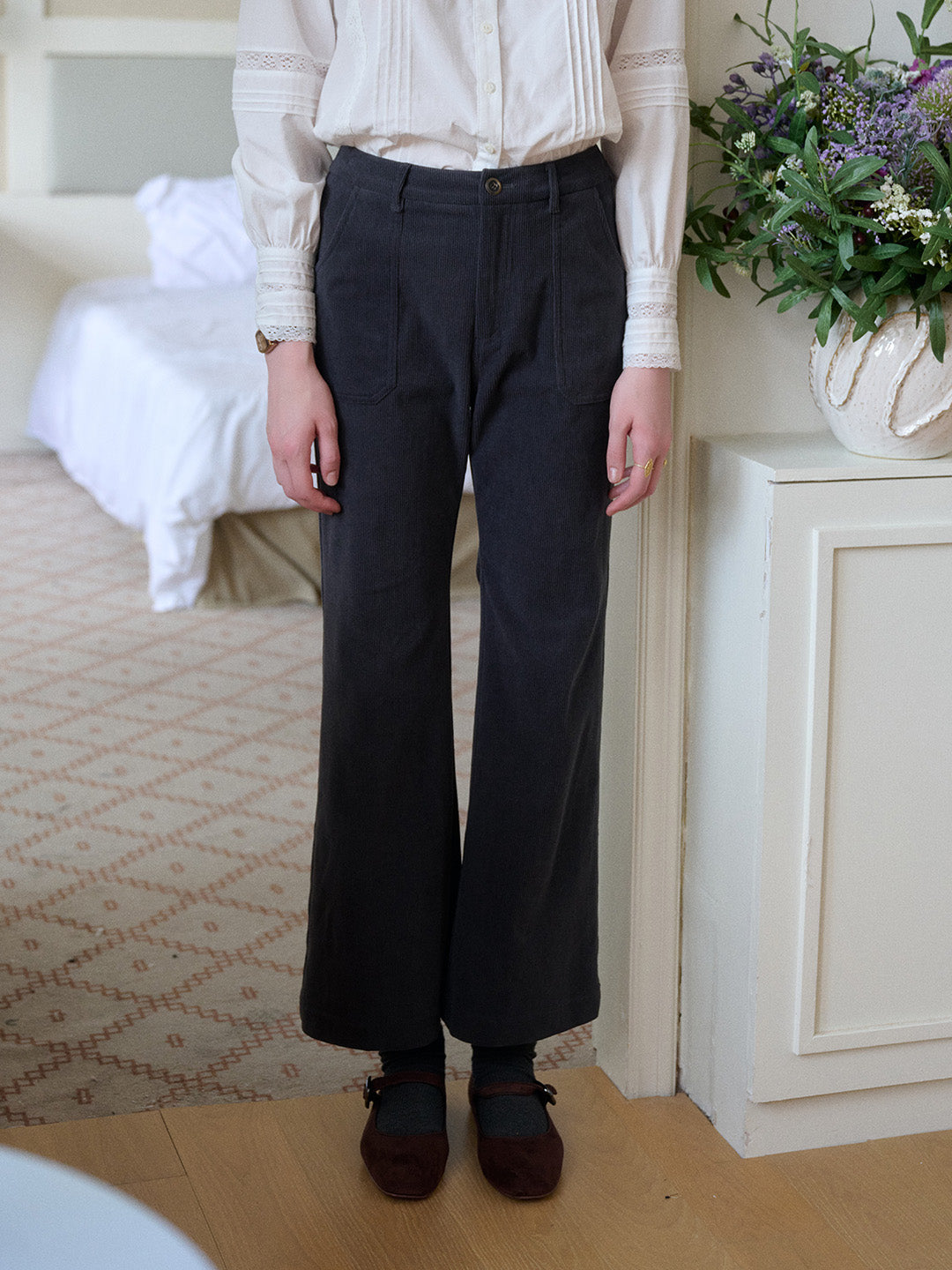 Lexi Corduroy Straight Trousers