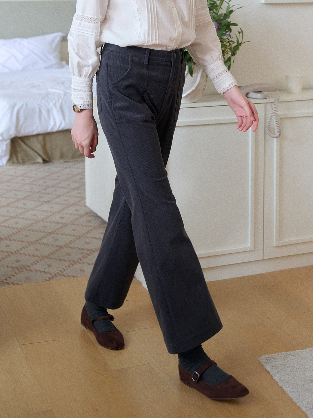 Lexi Corduroy Straight Trousers