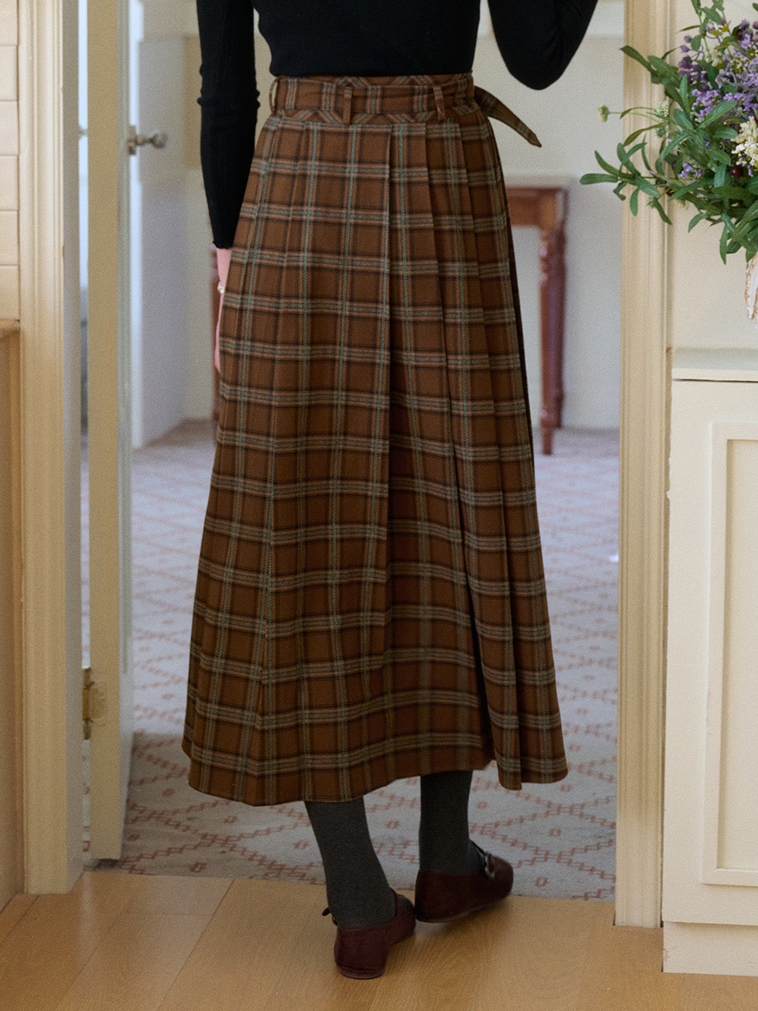 Brinley High-Waist Plaid Skirt