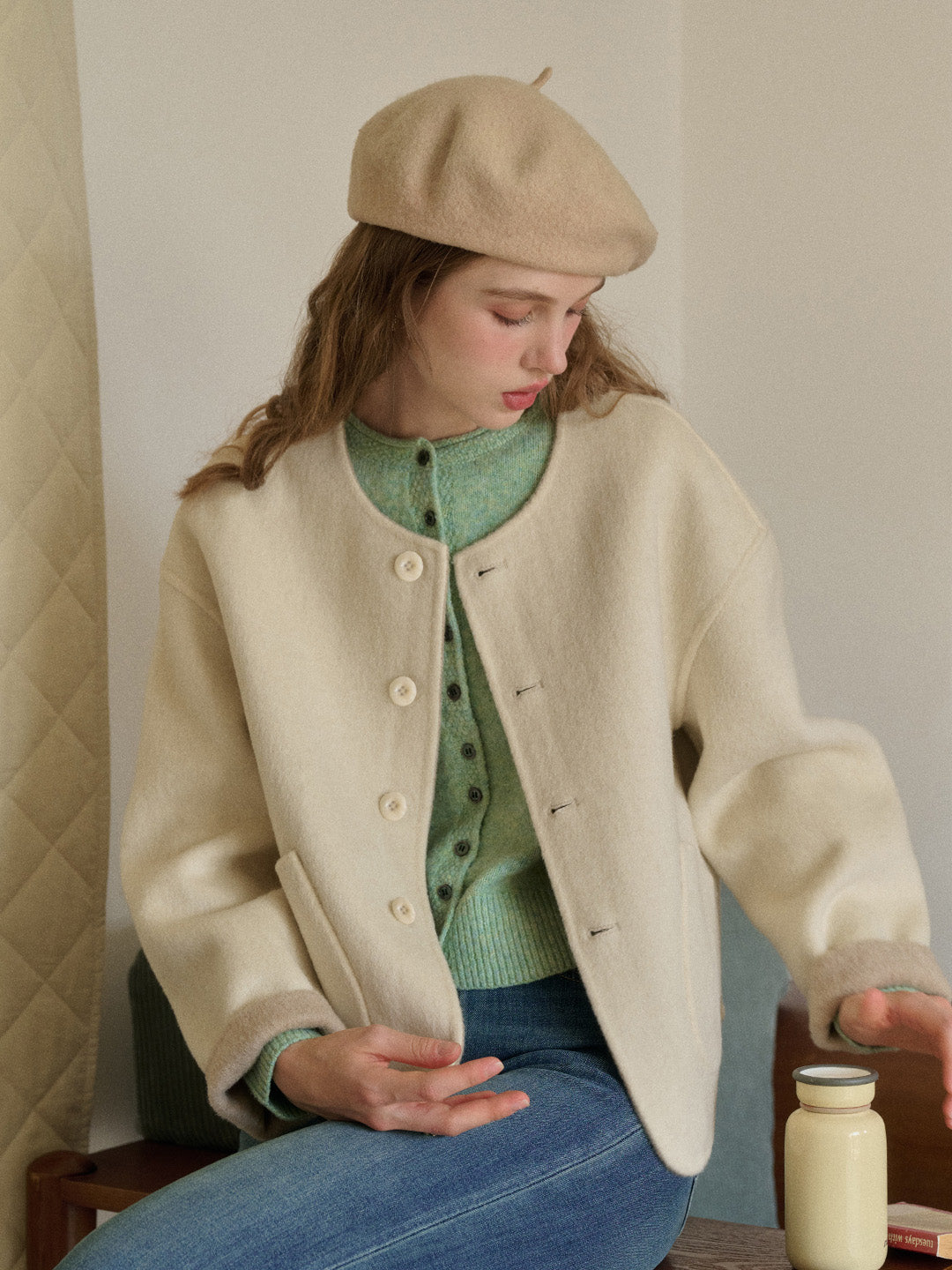 Savanna Round Neck 100% Wool Jacket