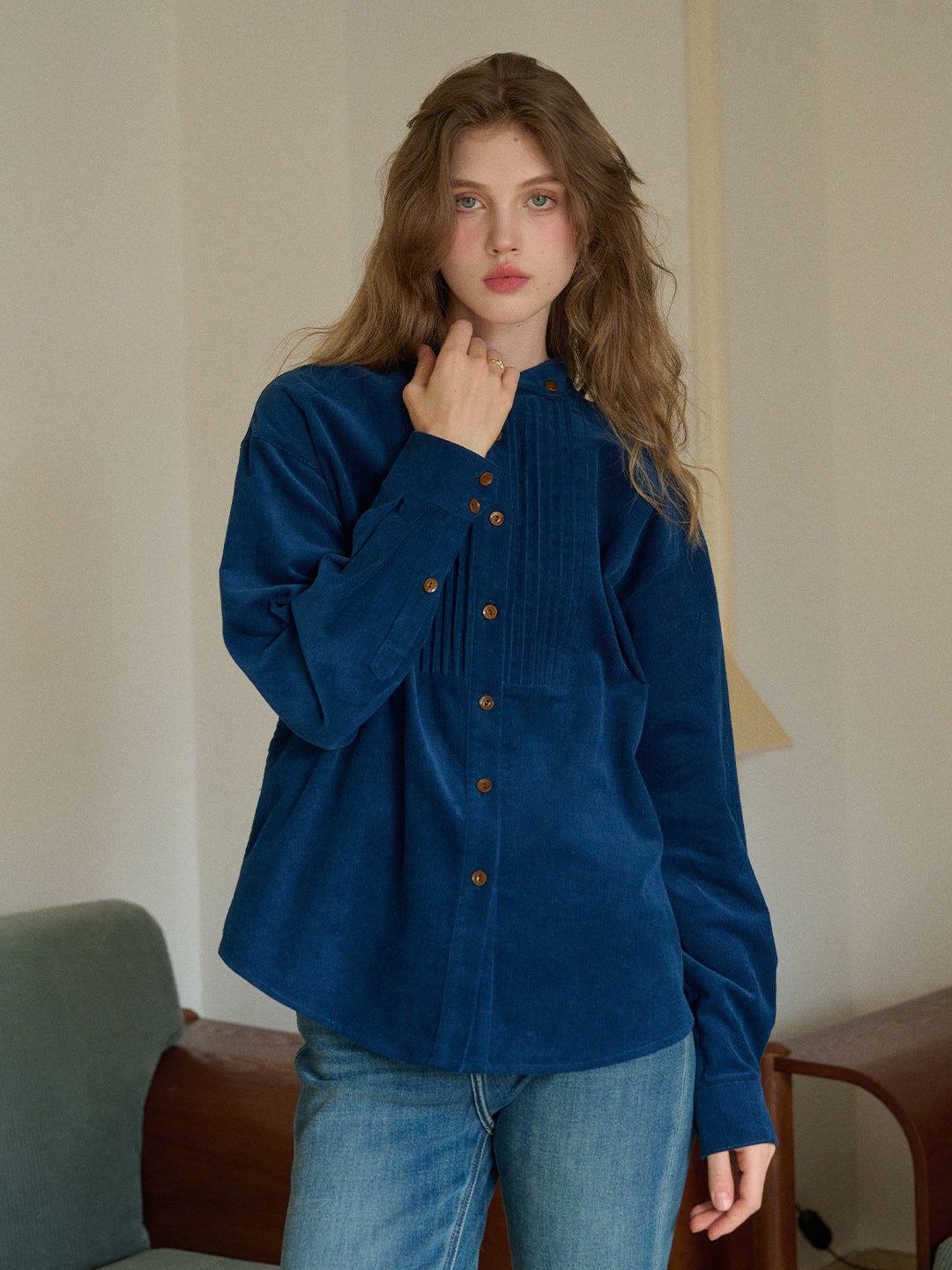 Ailani Stand Collar 100% Cotton Shirt