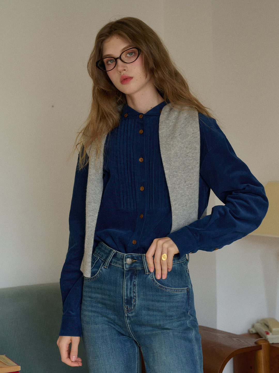 Ailani Stand Collar 100% Cotton Shirt