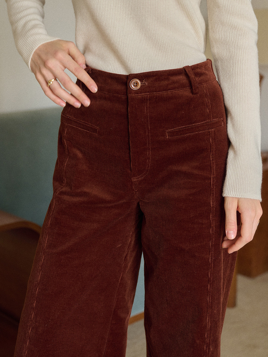 Winnie Straight Cotton Trousers