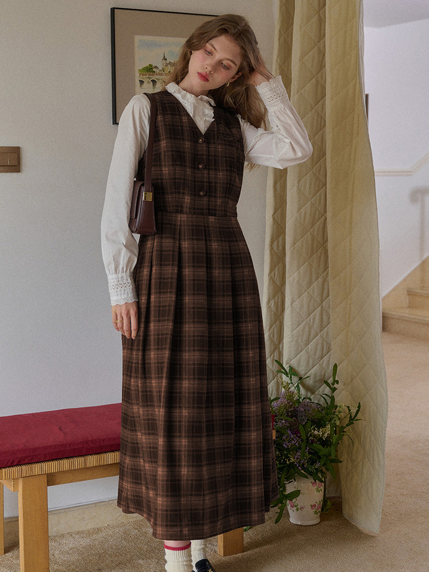 Kinley V-Neck Plaid Dress