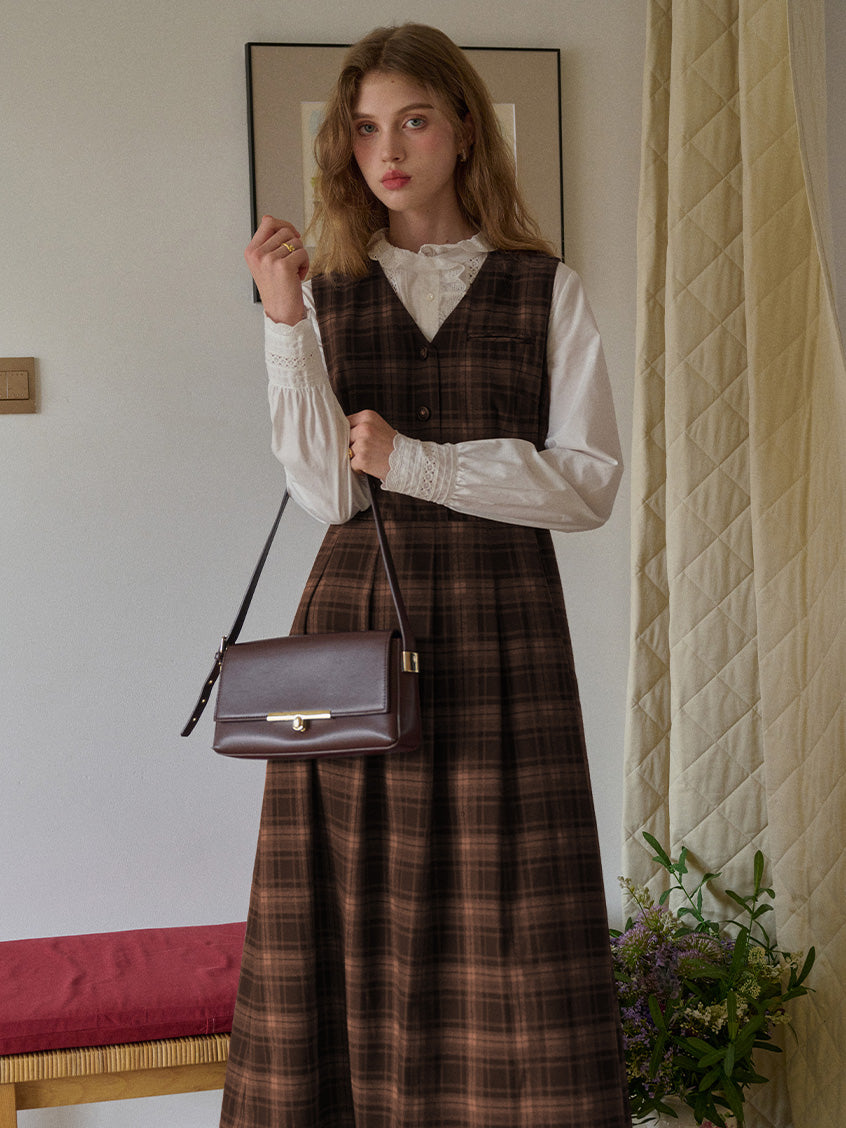 Kinley V-Neck Plaid Dress