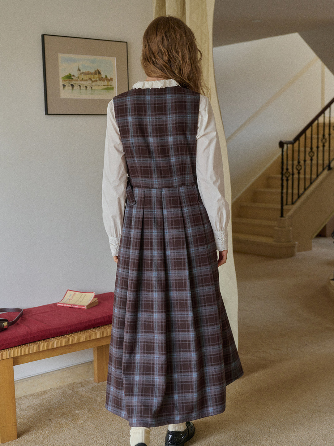 Kinley V-Neck Plaid Dress