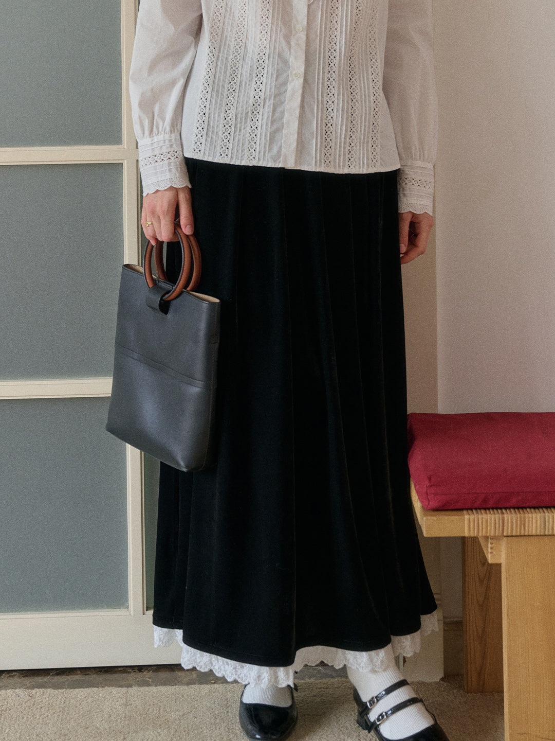 Alexa Velvet Midi Skirt