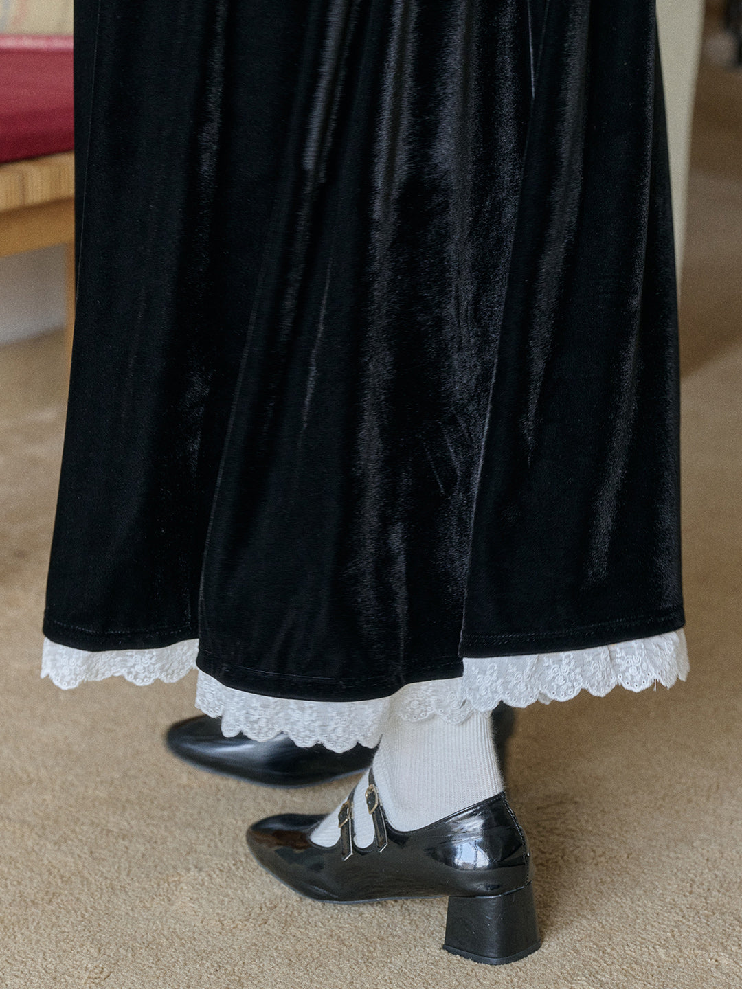 Alexa Velvet Midi Skirt
