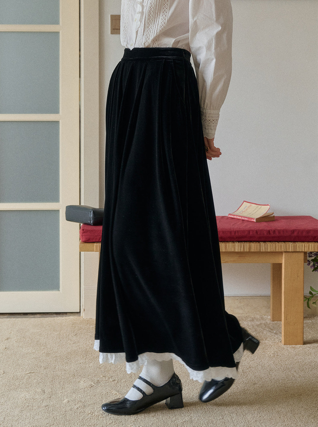 Alexa Velvet Midi Skirt