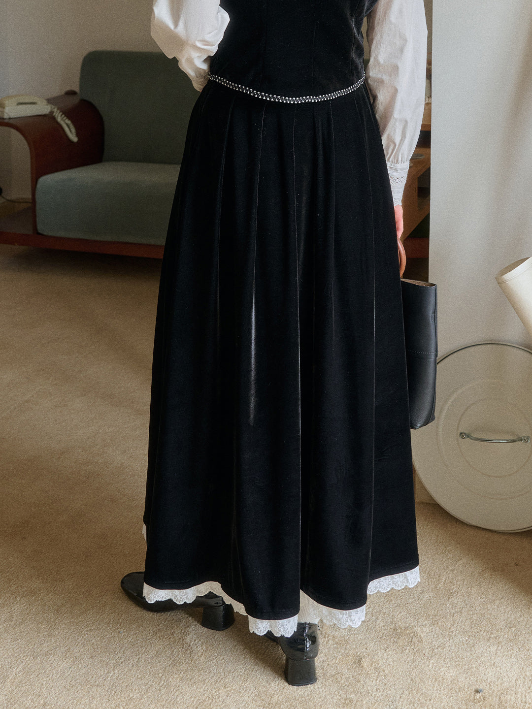 Alexa Velvet Midi Skirt